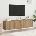 Sieninės TV spintelės, 2vnt., artisano ąžuolo, 80x30x41cm