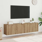 Sieninės TV spintelės, 2vnt., artisano ąžuolo, 80x30x41cm