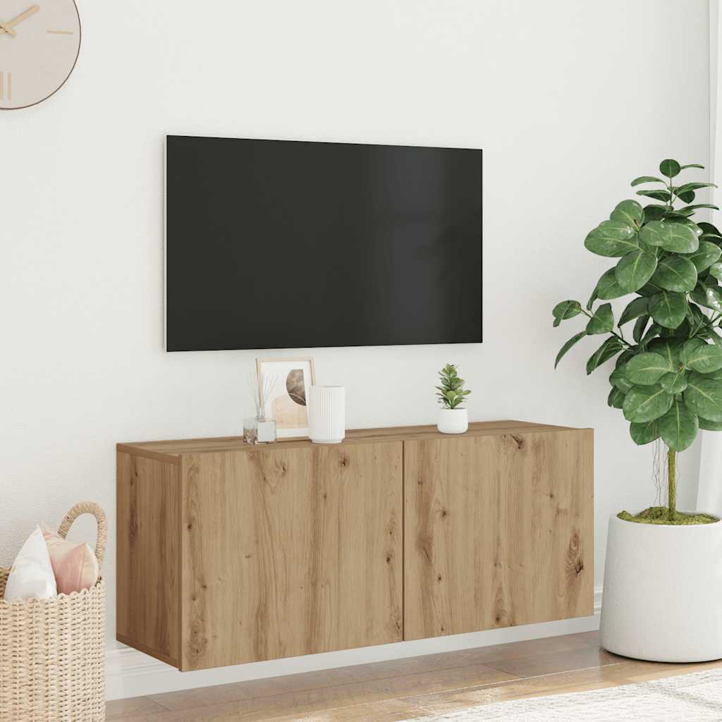 televizoriaus spintelė Sieninė Artisan ąžuolas 100x30x41 cm