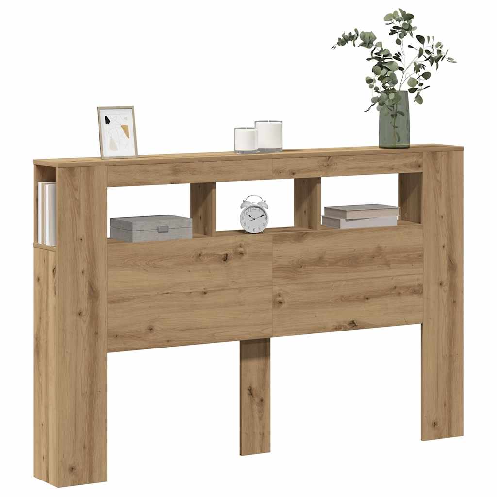 LED galvūgalis, artisano ąžuolo, 160x18,5x103,5cm, mediena