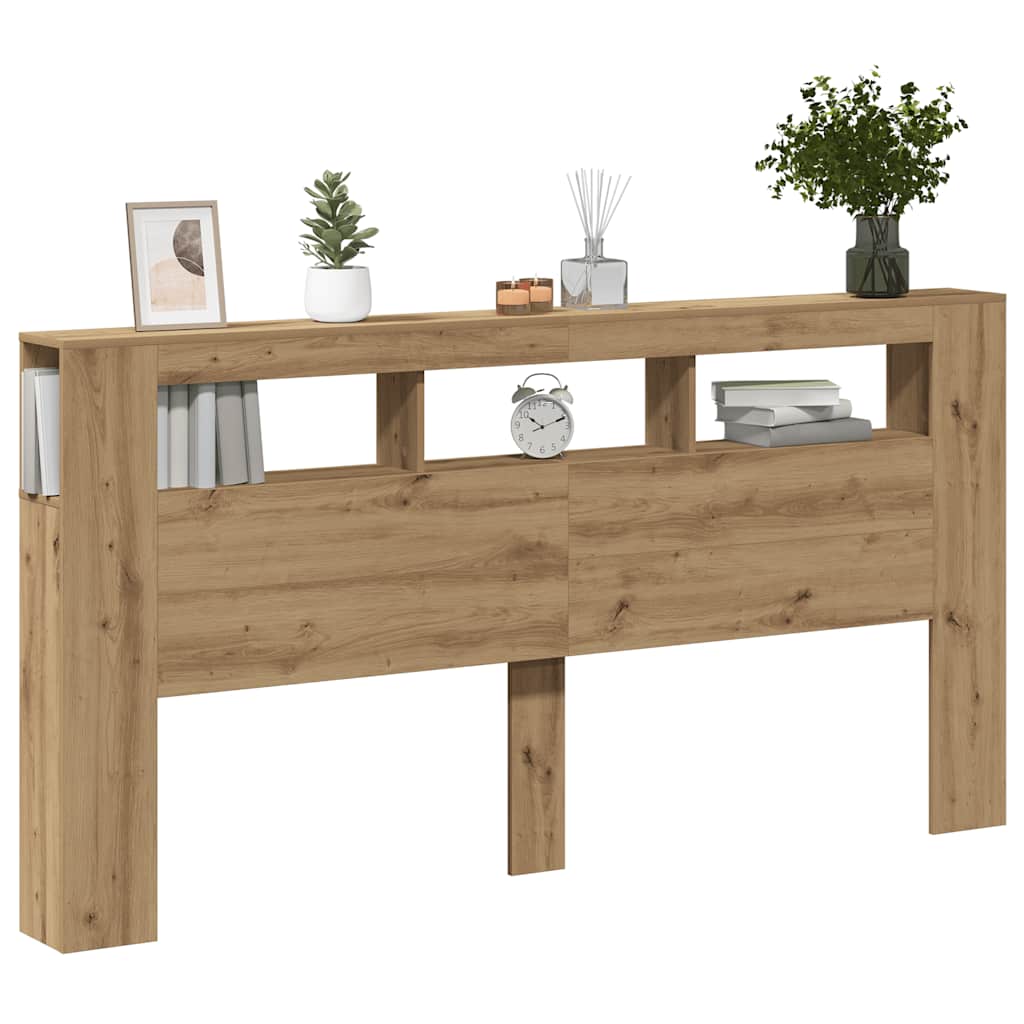 LED galvūgalis, artisano ąžuolo, 200x18,5x103,5cm, mediena