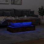 Kavos staliukas su LED lemputėmis, medienos, 90x50x40cm