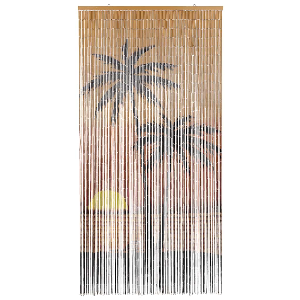 Vabzdžių durų užuolaidos, palmės spaudinys, 100x200cm, bambukas