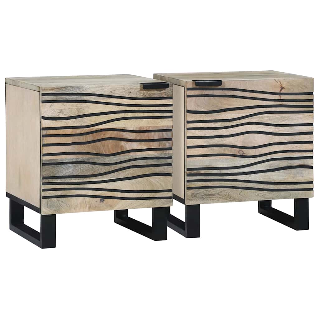 Naktiniai staliukai 2 pcs Natūrali 40 x 33 x 46 cm