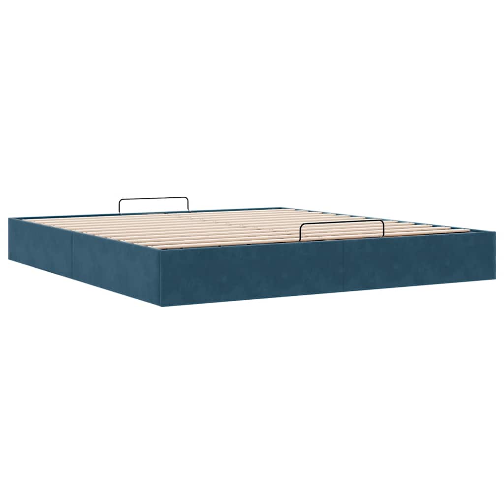 Osmanų lovos rėmas be čiužinio Tamsiai mėlynas 160x200cm Velvet