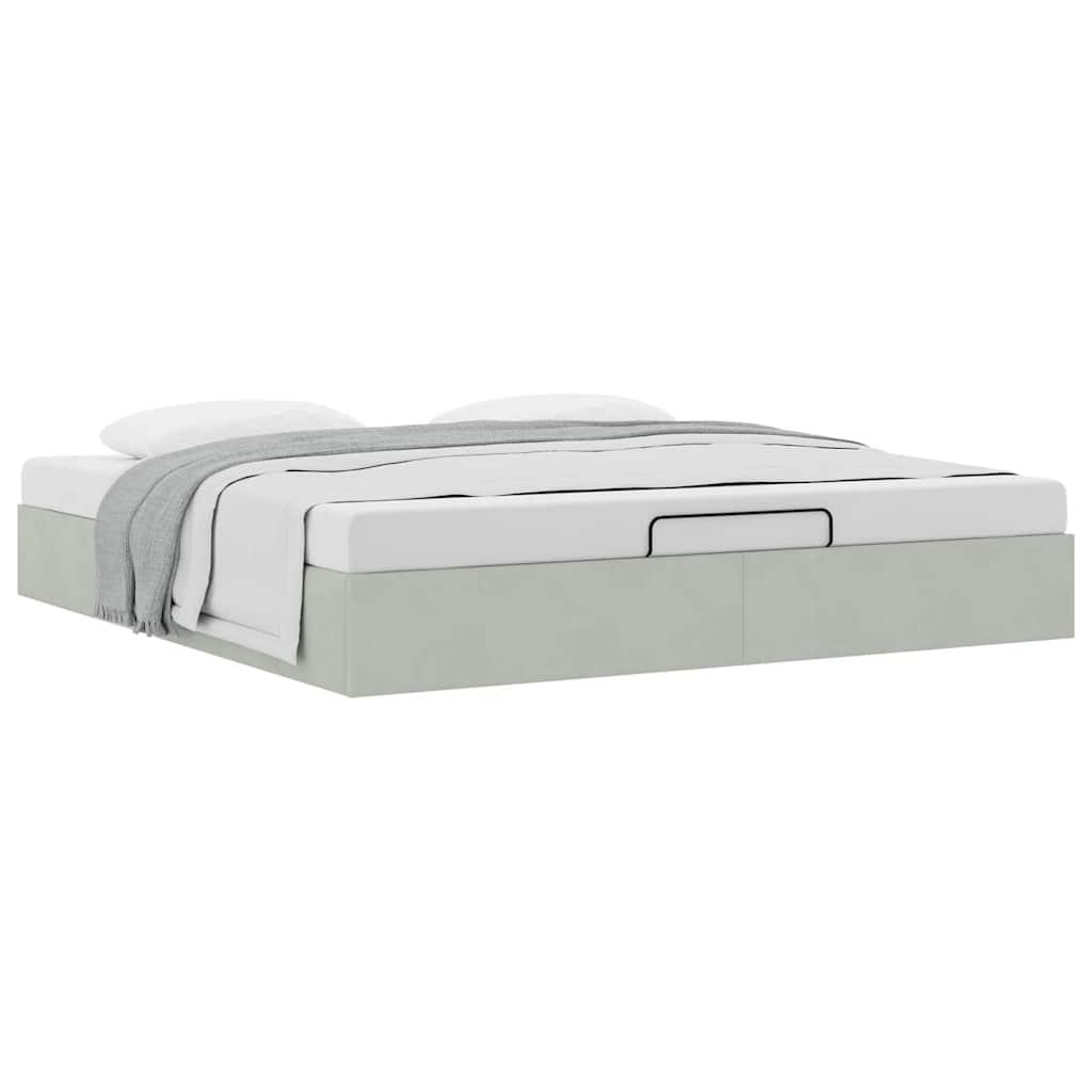 Osmanų lovos rėmas be čiužinio šviesiai pilkas 180x200cm Velvet