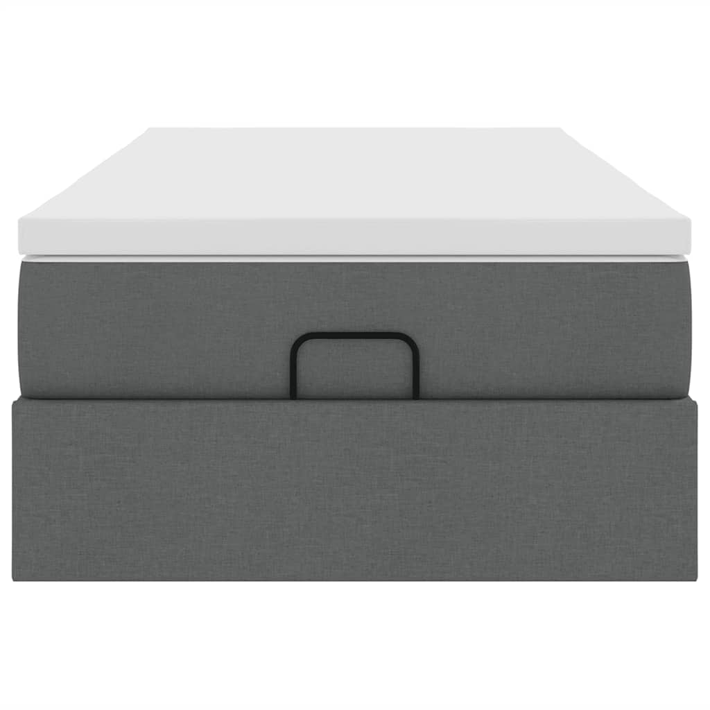 Osmanų lovos rėmas su čiužiniu, pilkas, 100x200cm, audinys