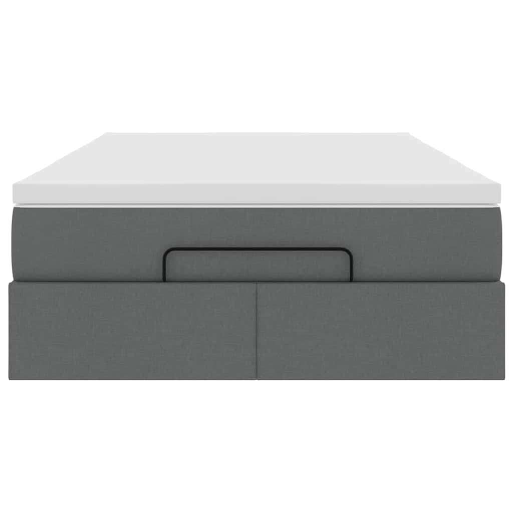 Osmanų lova su čiužiniu, pilkas, 120x200cm, audinys