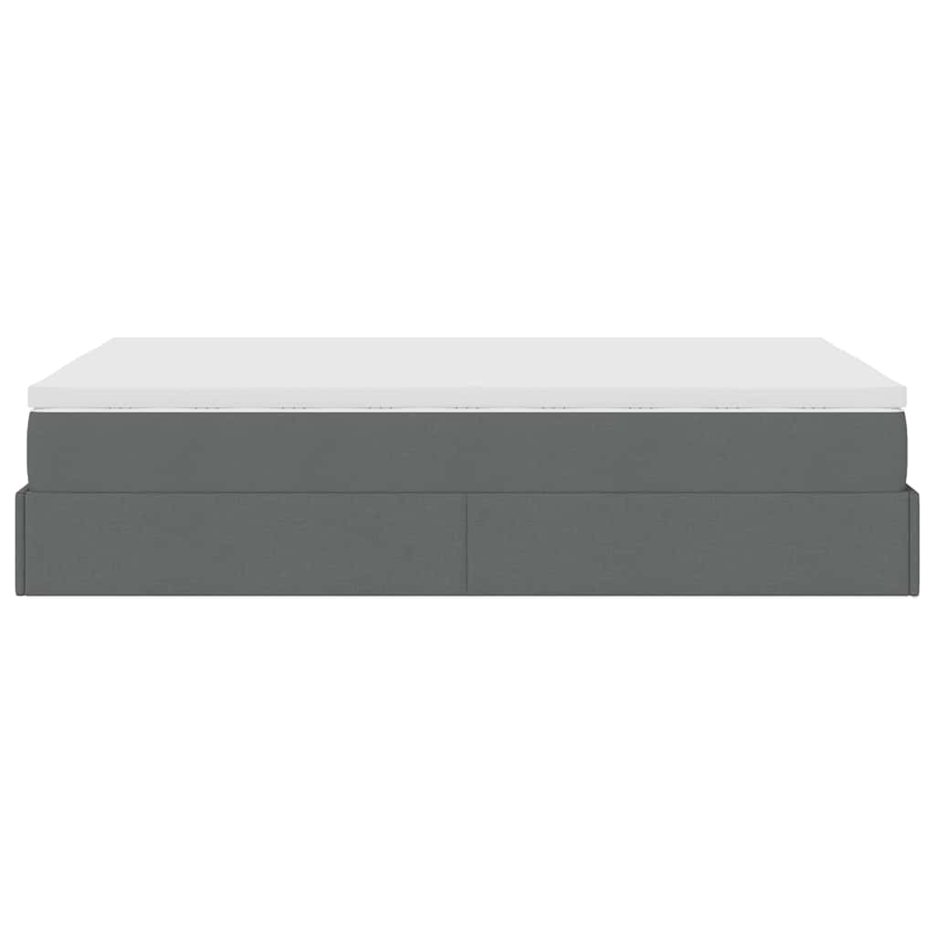 Osmanų lova su čiužiniu, pilkas, 120x200cm, audinys