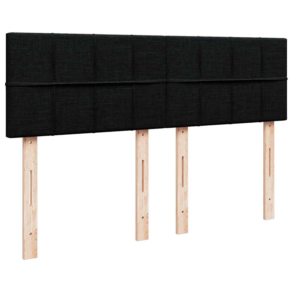 Osmanų lova su čiužiniu ir LED lemputėmis juodas 140x200 cm