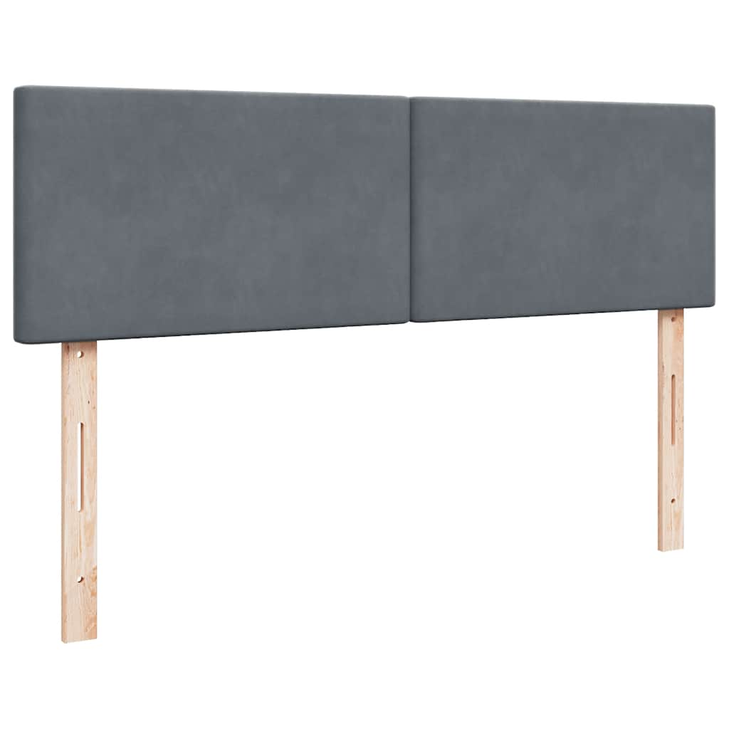 Osmanų lova su čiužiniu ir LED Tamsiai Pilka 140x200cm Velvet