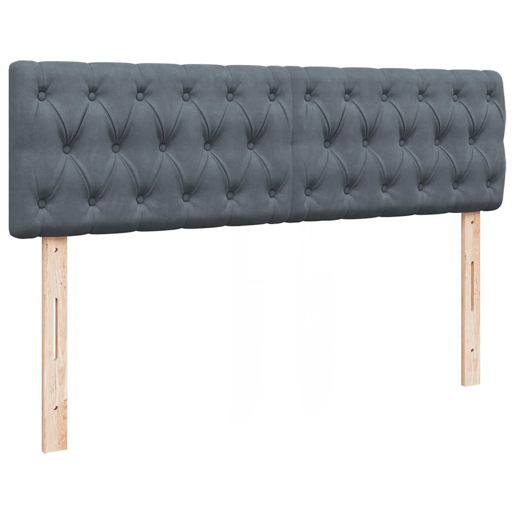 Osmanų lova su čiužiniu ir LED Tamsiai Pilka 140x200cm Velvet
