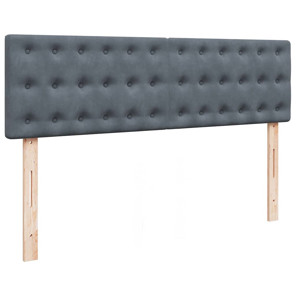 Osmanų lova su čiužiniu ir LED Tamsiai Pilka 140x200cm Velvet