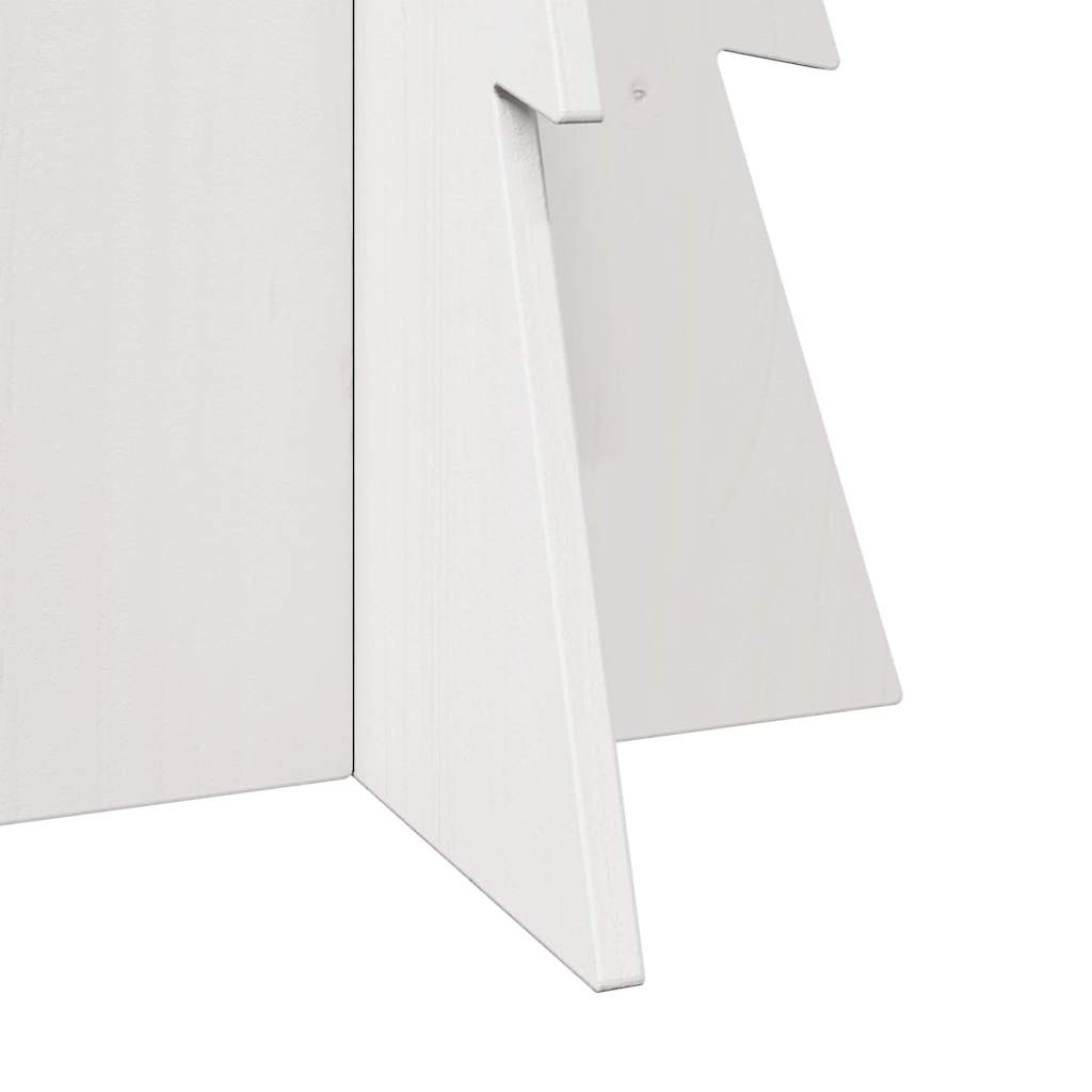 vidaXL Medinė Kalėdų eglutė, balta, 112cm, pušies medienos masyvas