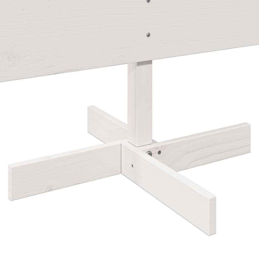 vidaXL Medinė Kalėdų eglutė, balta, 150cm, pušies medienos masyvas