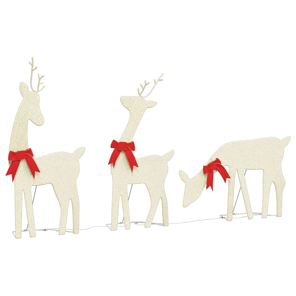 vidaXL Kalėdų puošmena Šiaurės elniai 3 vnt 90 LED šiltai balta