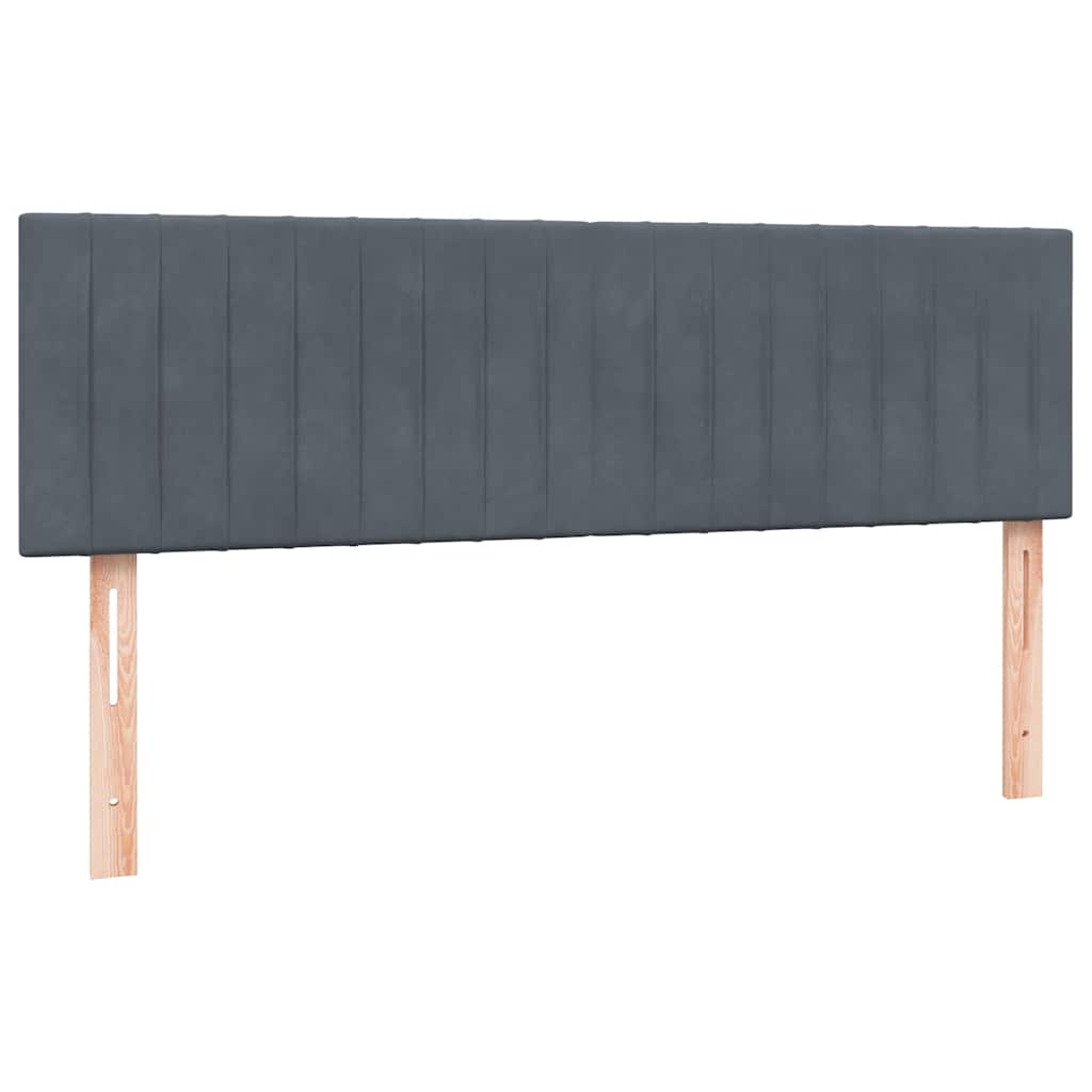 Lova su spyruokliniu/čiužiniu/LED, tamsiai pilka, 160x210 cm, aksomas