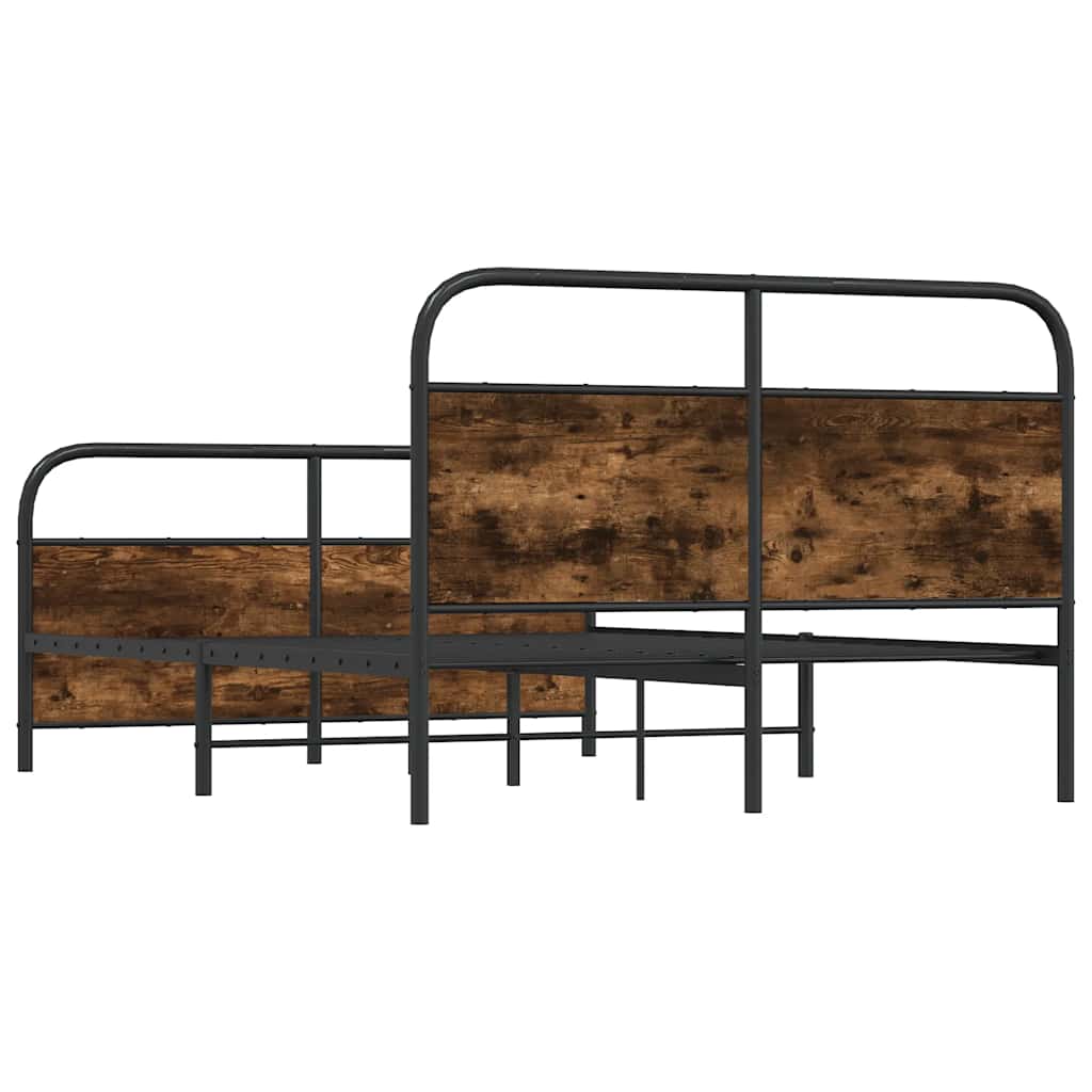 Lovos rėmas be čiužinio, dūminio ąžuolo, 140x200cm, metalas