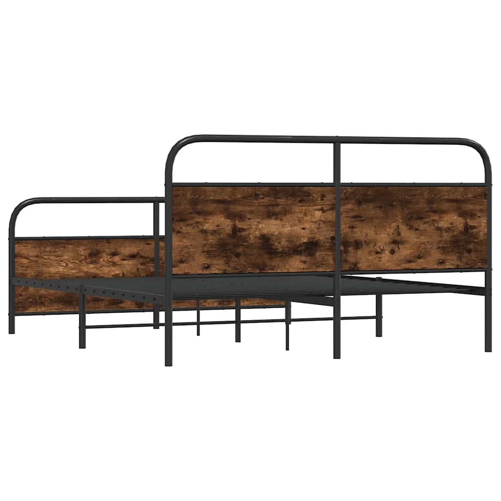 Lovos rėmas be čiužinio, dūminio ąžuolo, 180x200cm, metalas