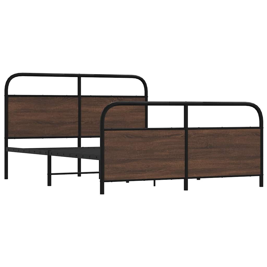 Lovos rėmas be čiužinio, rudas ąžuolo, 160x200cm, metalas