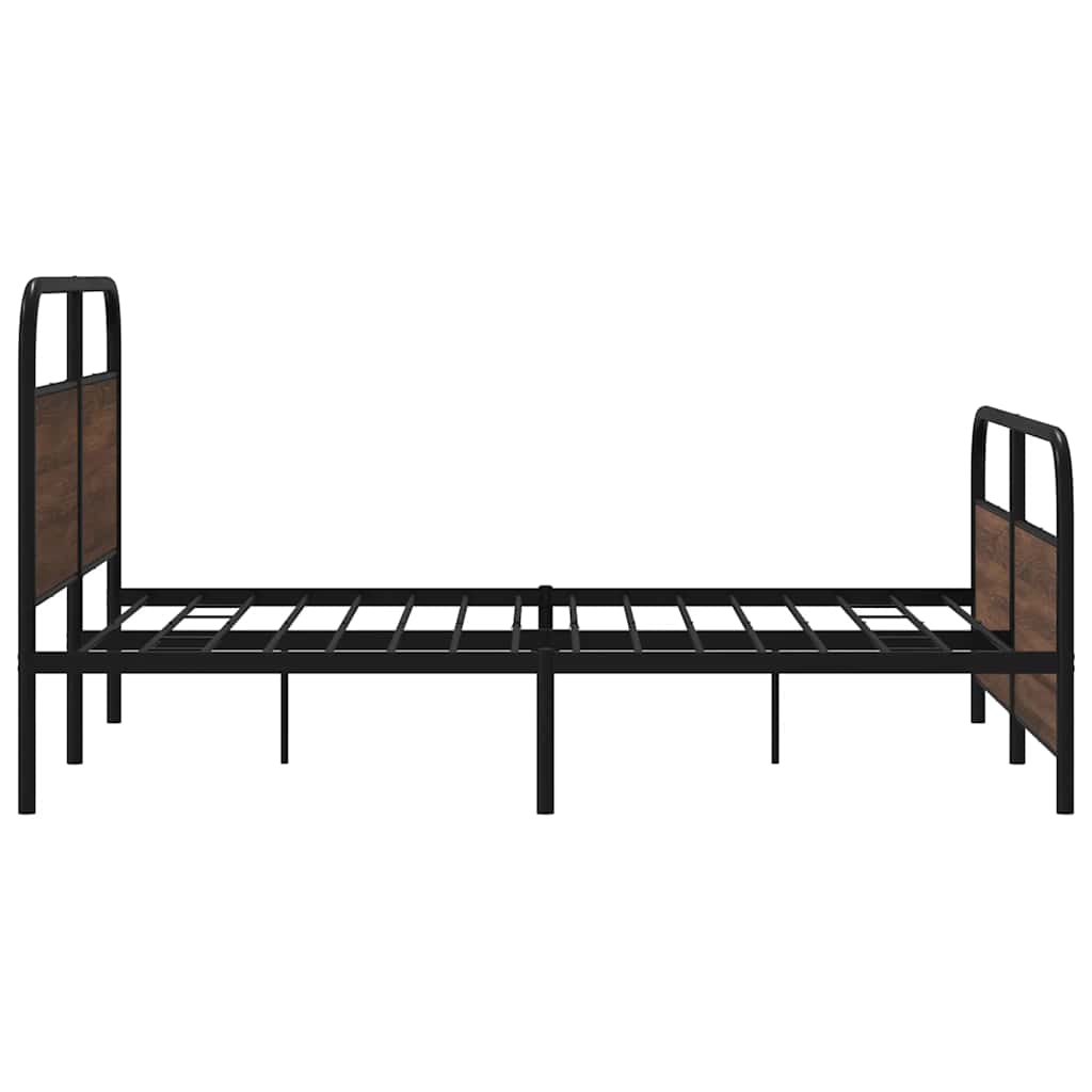 Lovos rėmas be čiužinio, rudas ąžuolo, 160x200cm, metalas