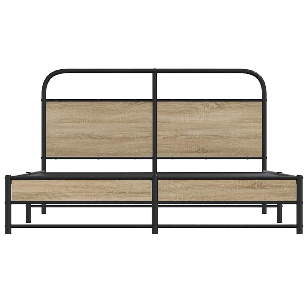Lovos rėmas be čiužinio, dūminio ąžuolo, 160x200cm, metalas