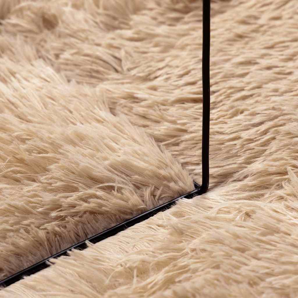 Shaggy tipo kilimas, NAVARRA, 160x160 cm, smėlio, poliesteris