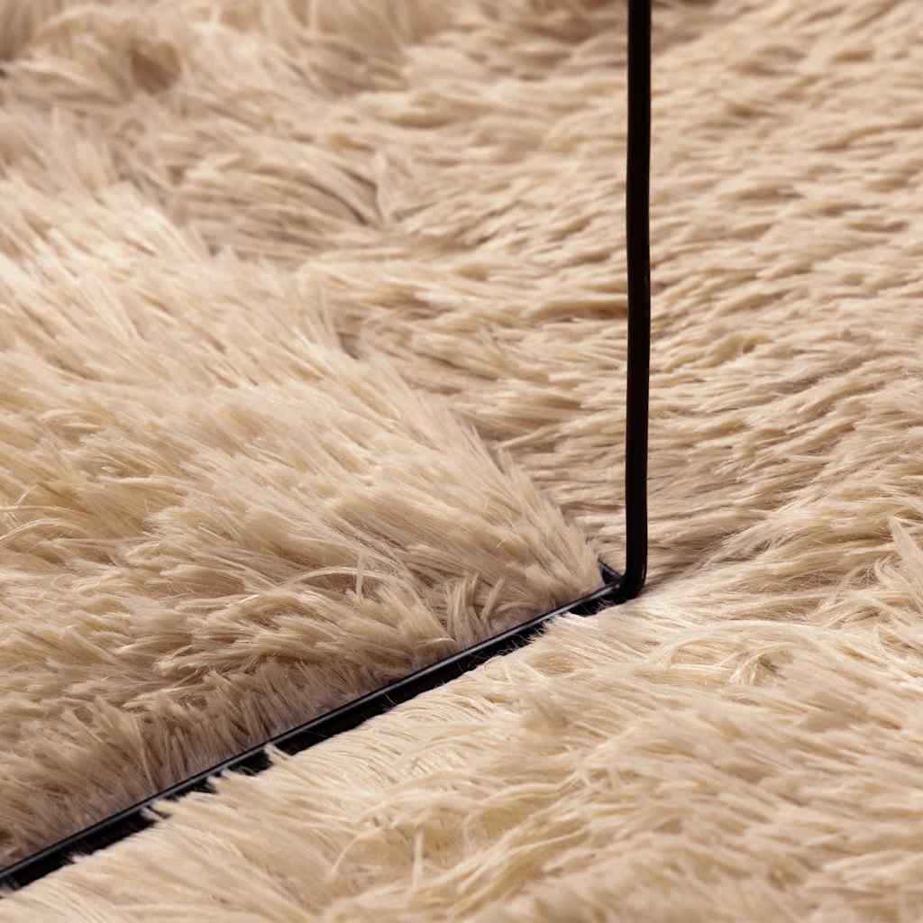 Shaggy tipo kilimas, NAVARRA, 160x160 cm, smėlio, poliesteris