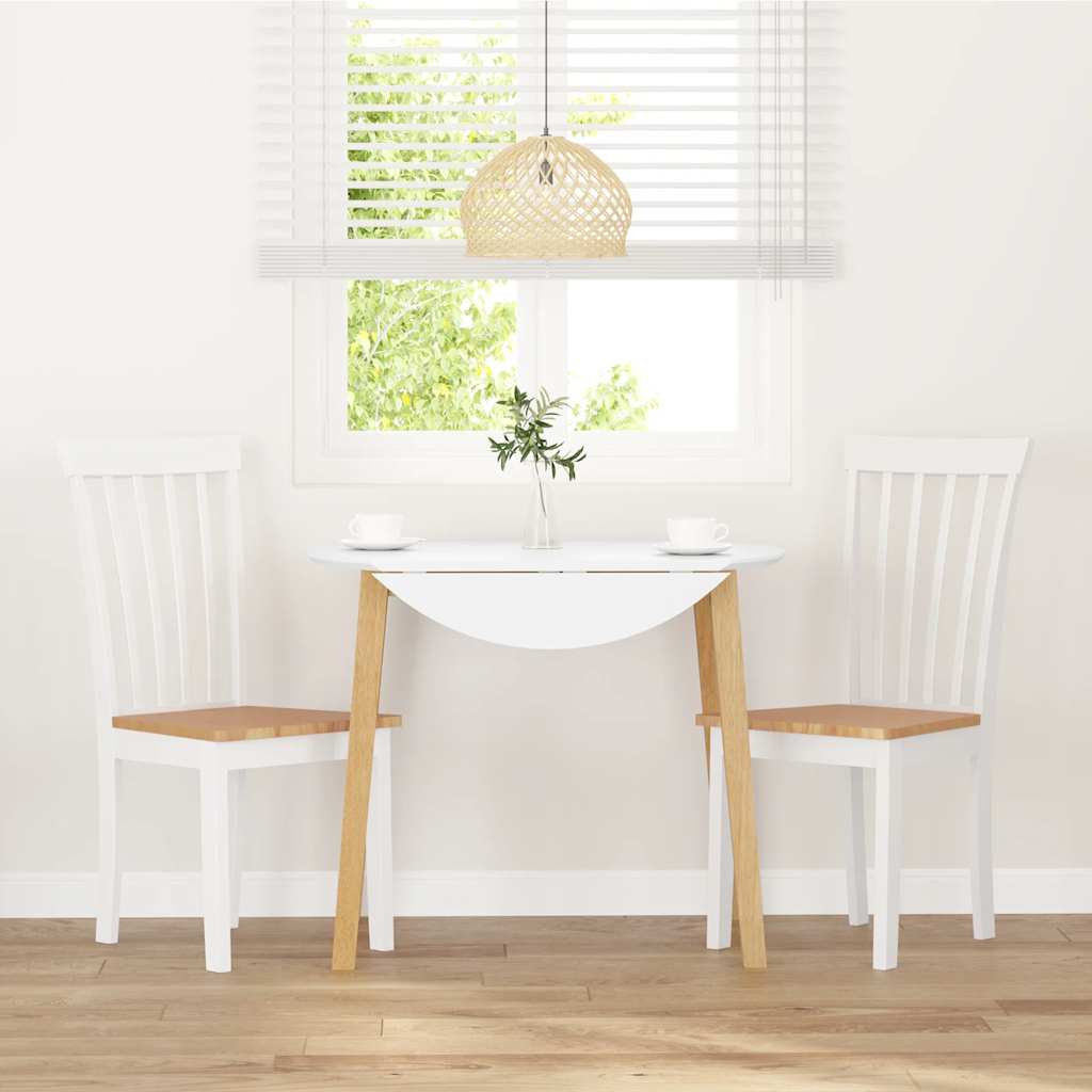 Valgomojo Kėdės 2 vnt Baltos medžio masyvo gumos