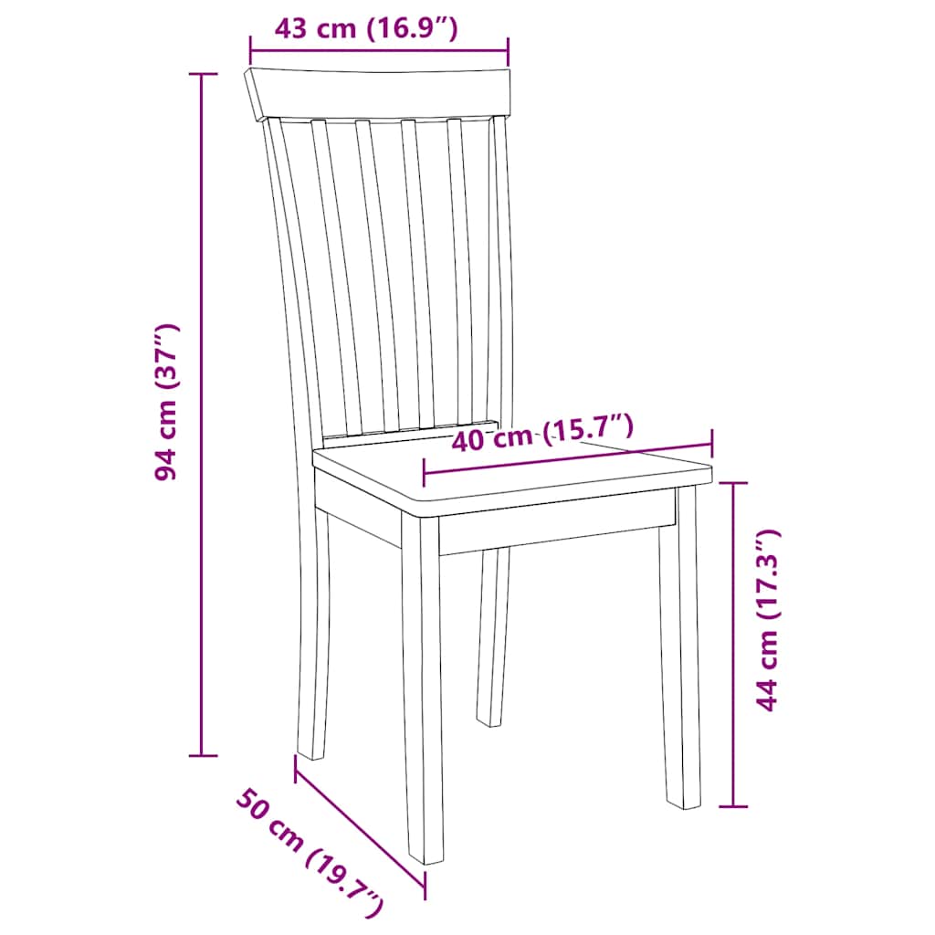 Valgomojo Kėdės 2 vnt Baltos medžio masyvo gumos