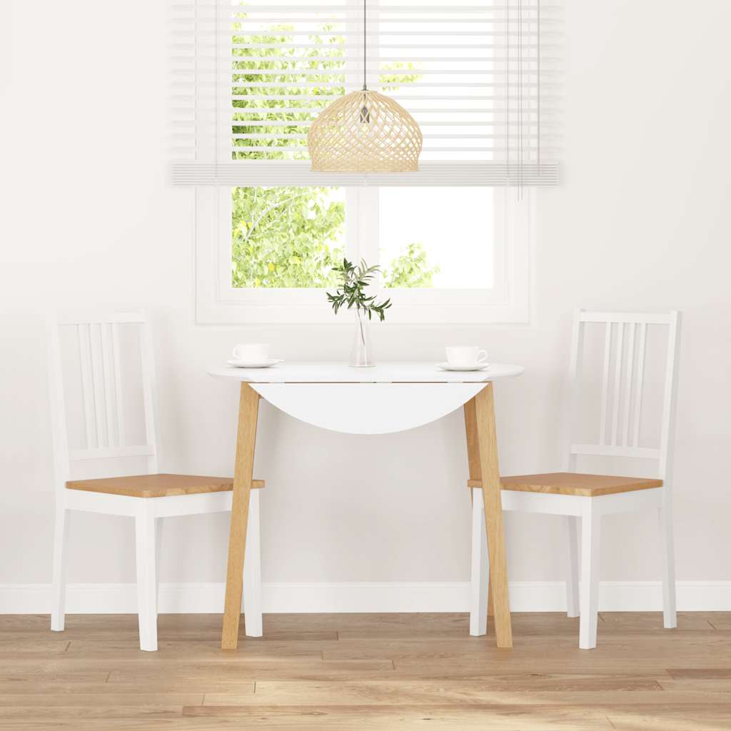 Valgomojo Kėdės 2 vnt Baltos medžio masyvo gumos