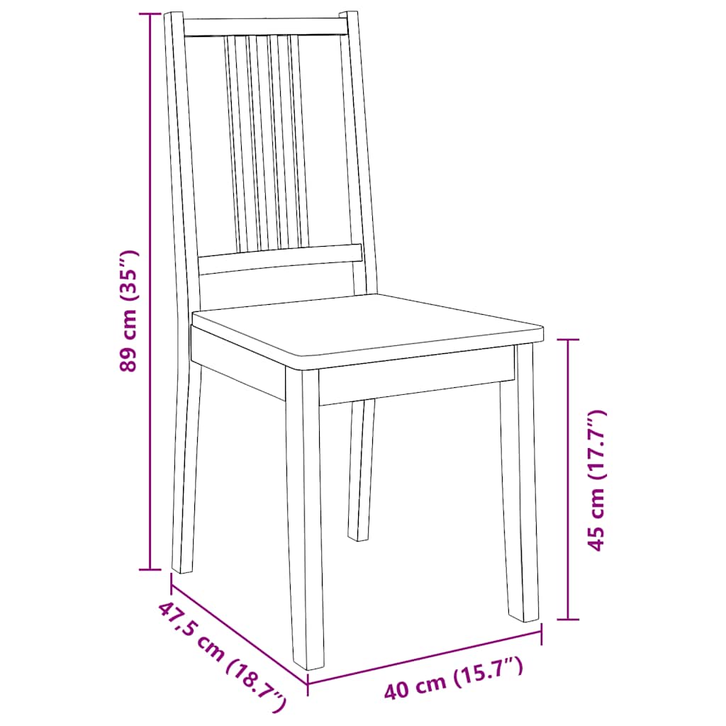 Valgomojo Kėdės 2 vnt Baltos medžio masyvo gumos
