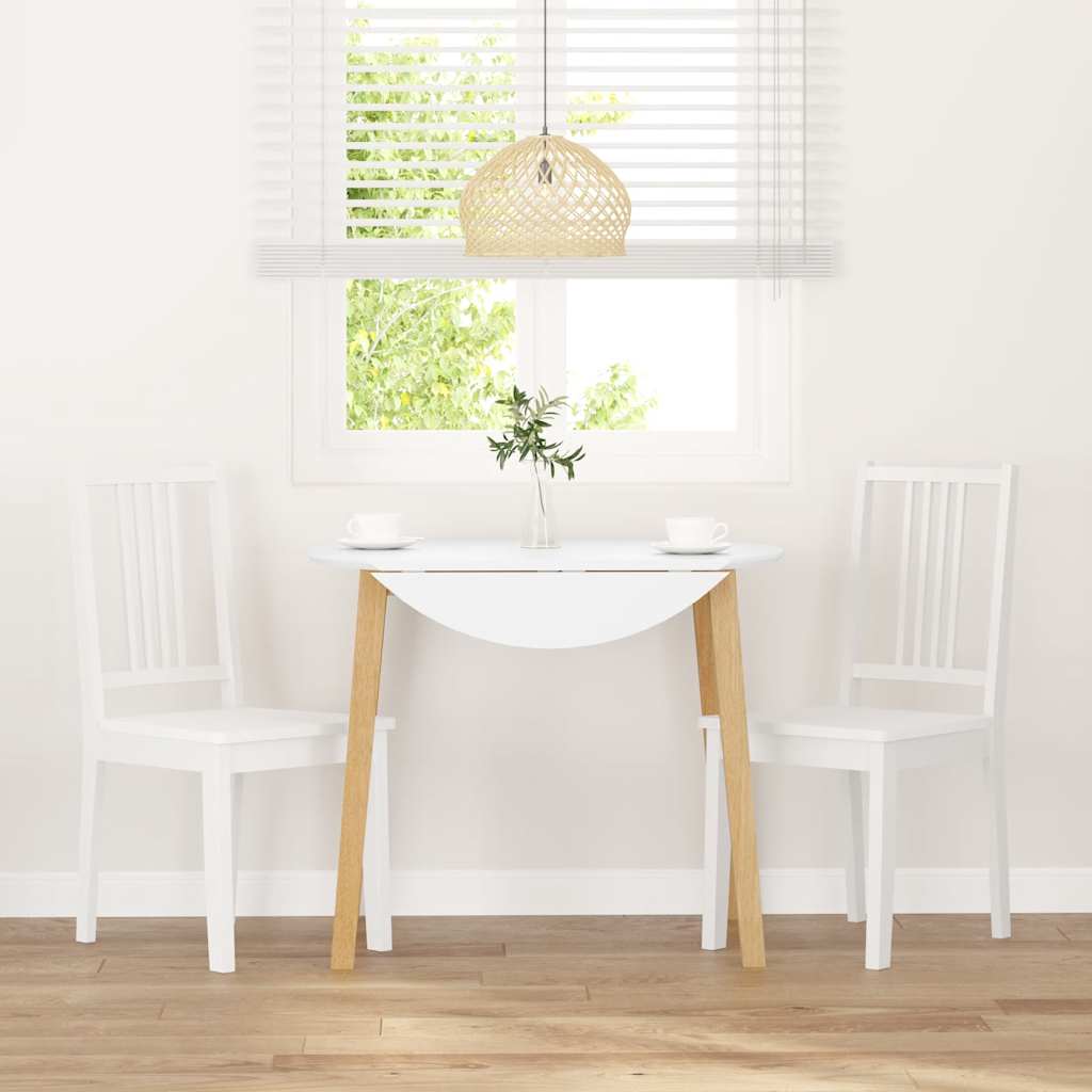 Valgomojo Kėdės 2 vnt Baltos medžio masyvo gumos