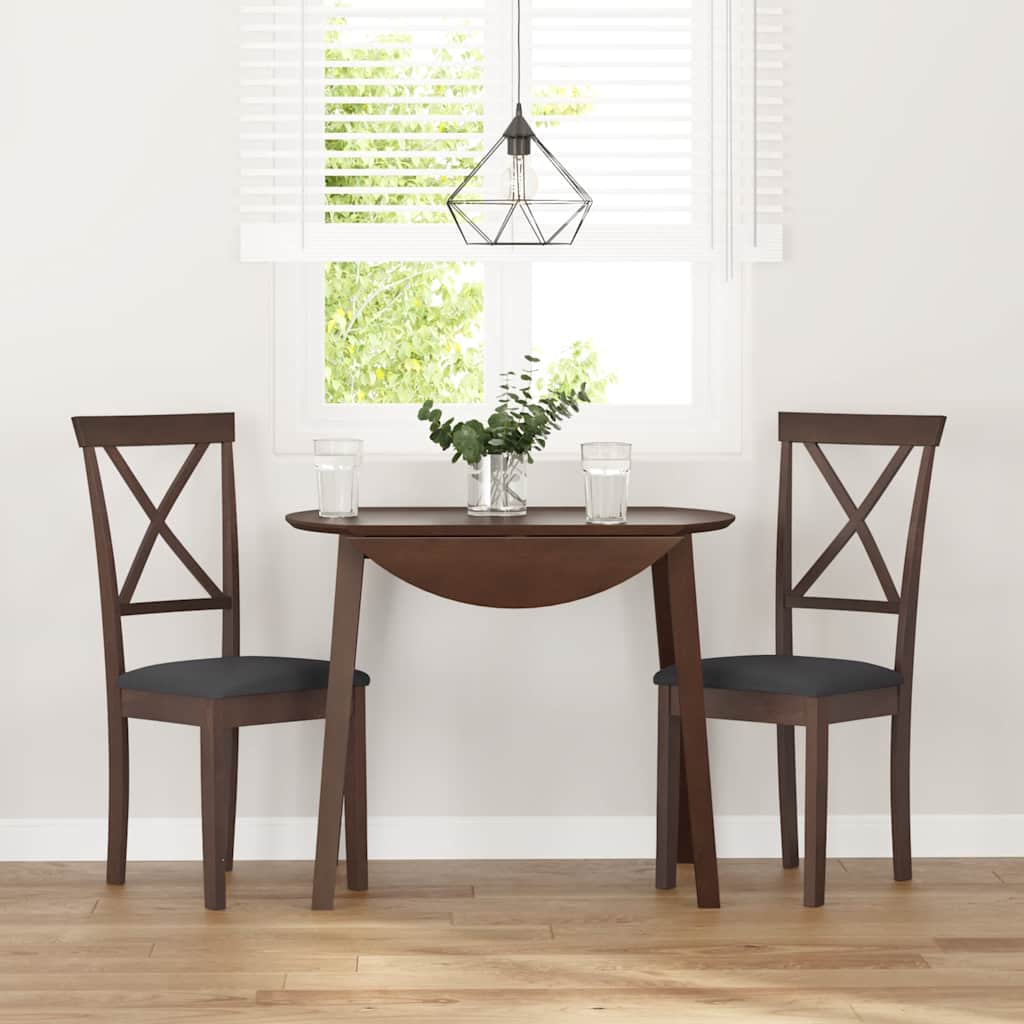 valgomojo kėdės su pagalvėlėmis 2 vnt Ruda medžio masyvo guma