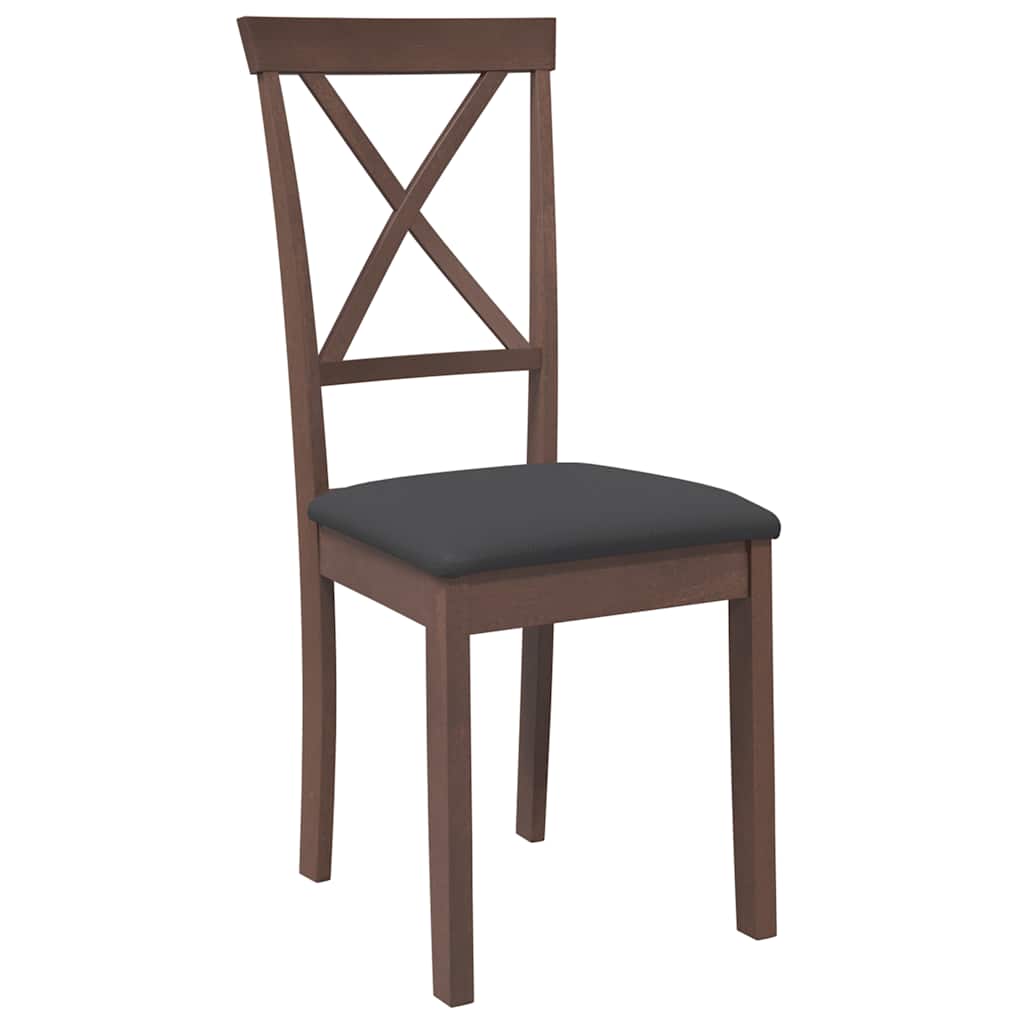 valgomojo kėdės su pagalvėlėmis 2 vnt Ruda medžio masyvo guma