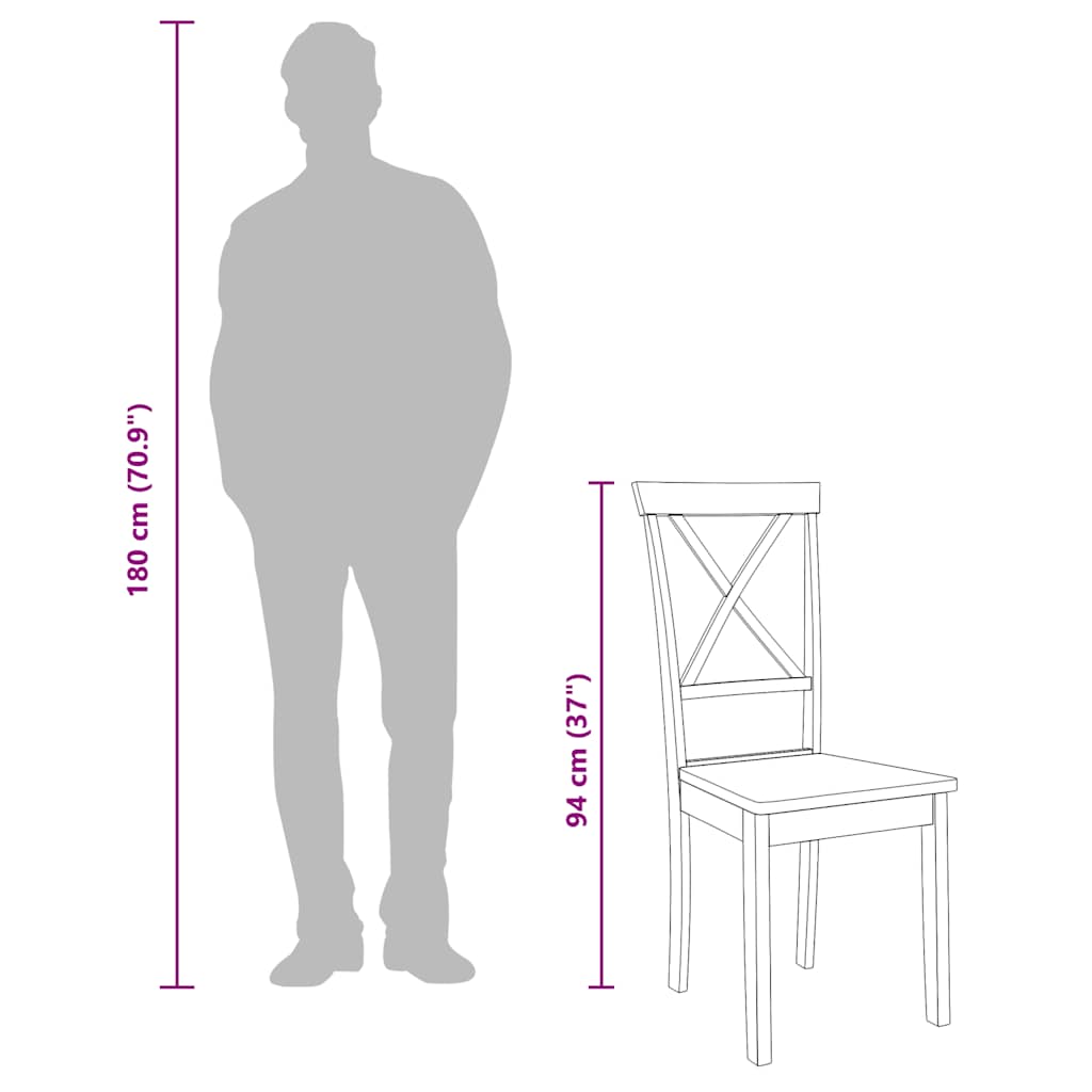 Valgomojo Kėdės 2 vnt medžio masyvo gumos