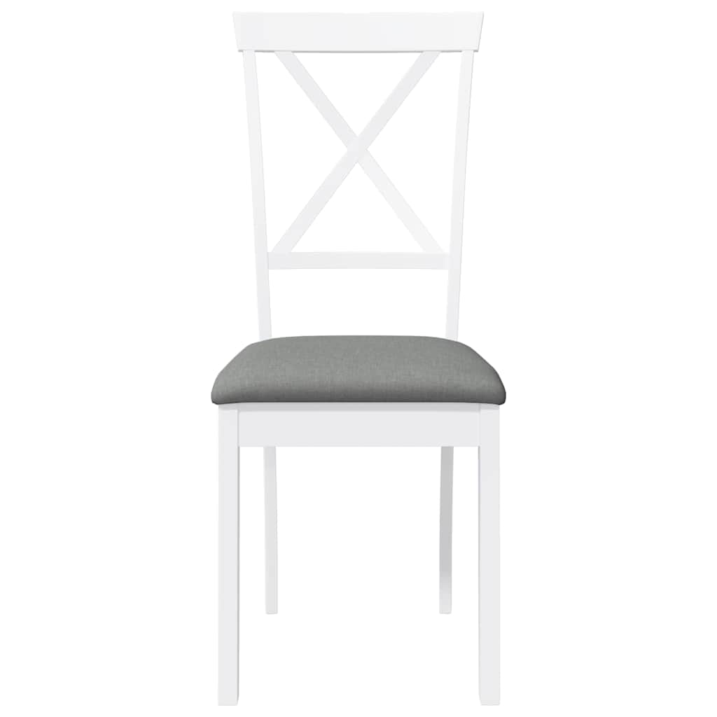 valgomojo kėdės su pagalvėlėmis 2 vnt Balta medžio masyvo guma