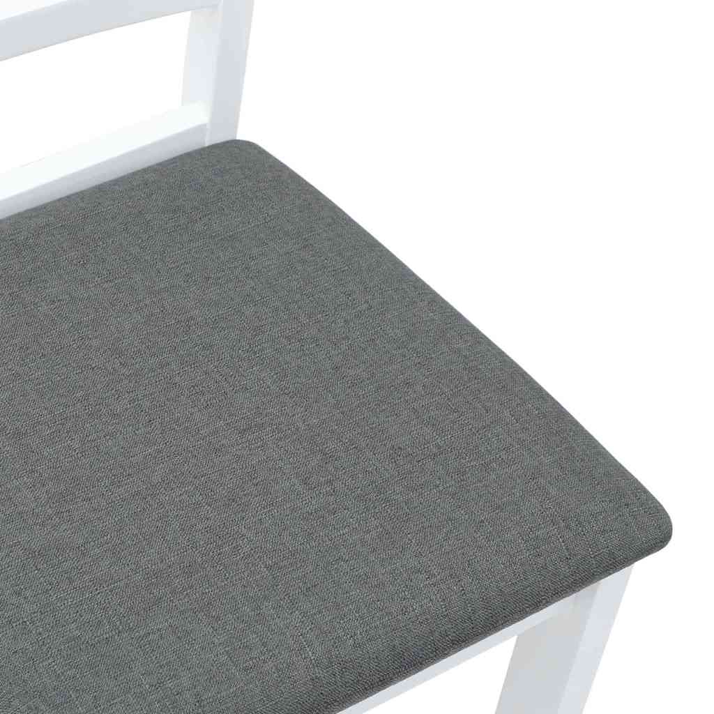 valgomojo kėdės su pagalvėlėmis 2 vnt Balta medžio masyvo guma