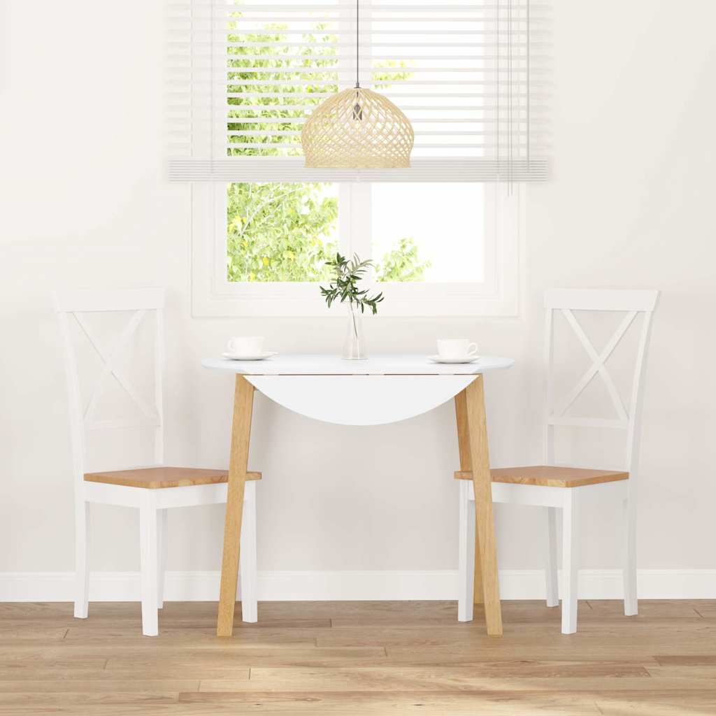 Valgomojo Kėdės 2 vnt Baltos medžio masyvo gumos