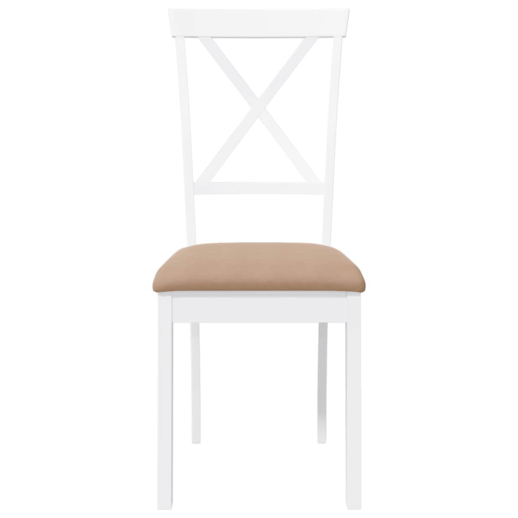 valgomojo kėdės su pagalvėlėmis 2 vnt Balta medžio masyvo guma