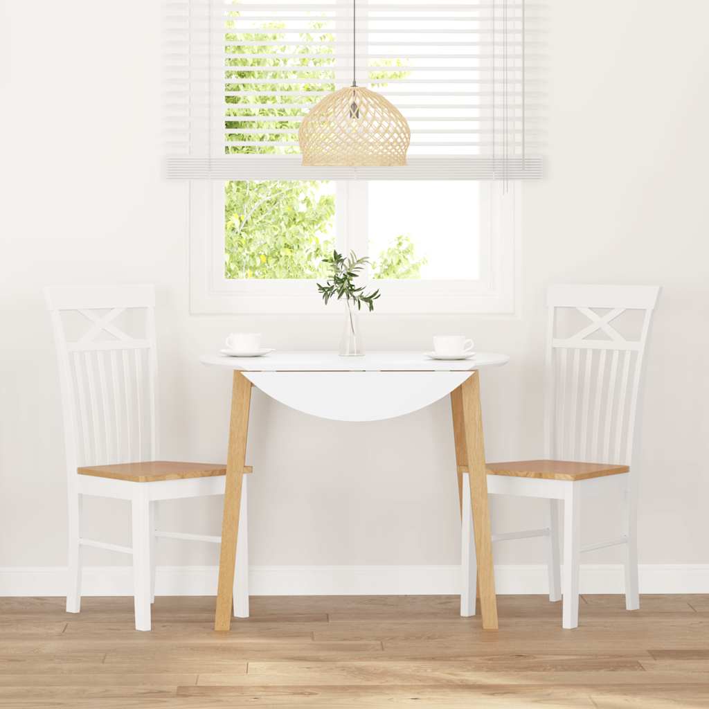 Valgomojo Kėdės 2 vnt Baltos medžio masyvo gumos