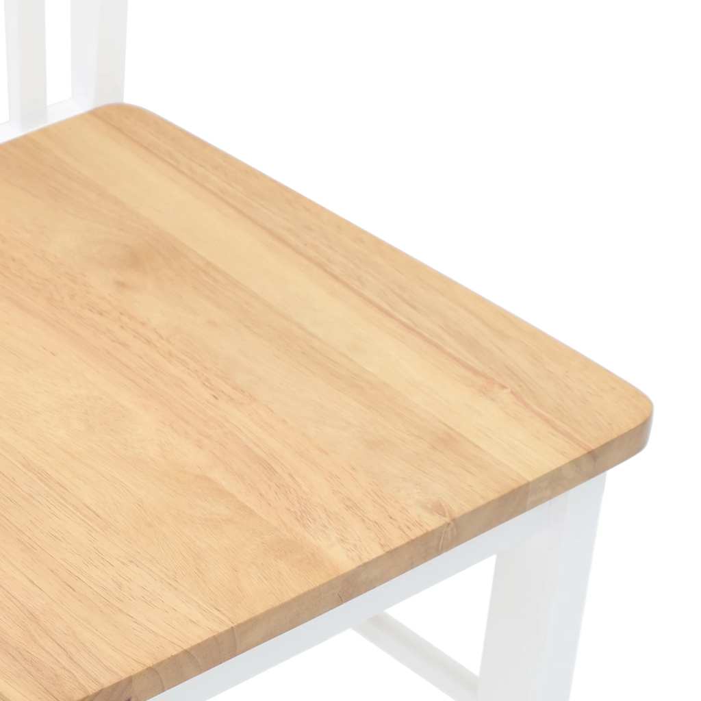 Valgomojo Kėdės 2 vnt Baltos medžio masyvo gumos