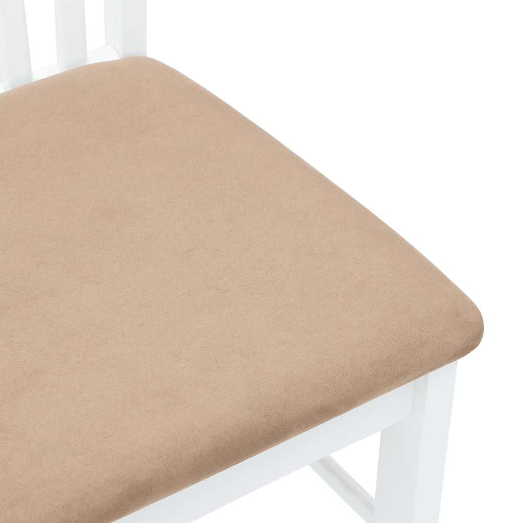 valgomojo kėdės su pagalvėlėmis 2 vnt Balta medžio masyvo guma