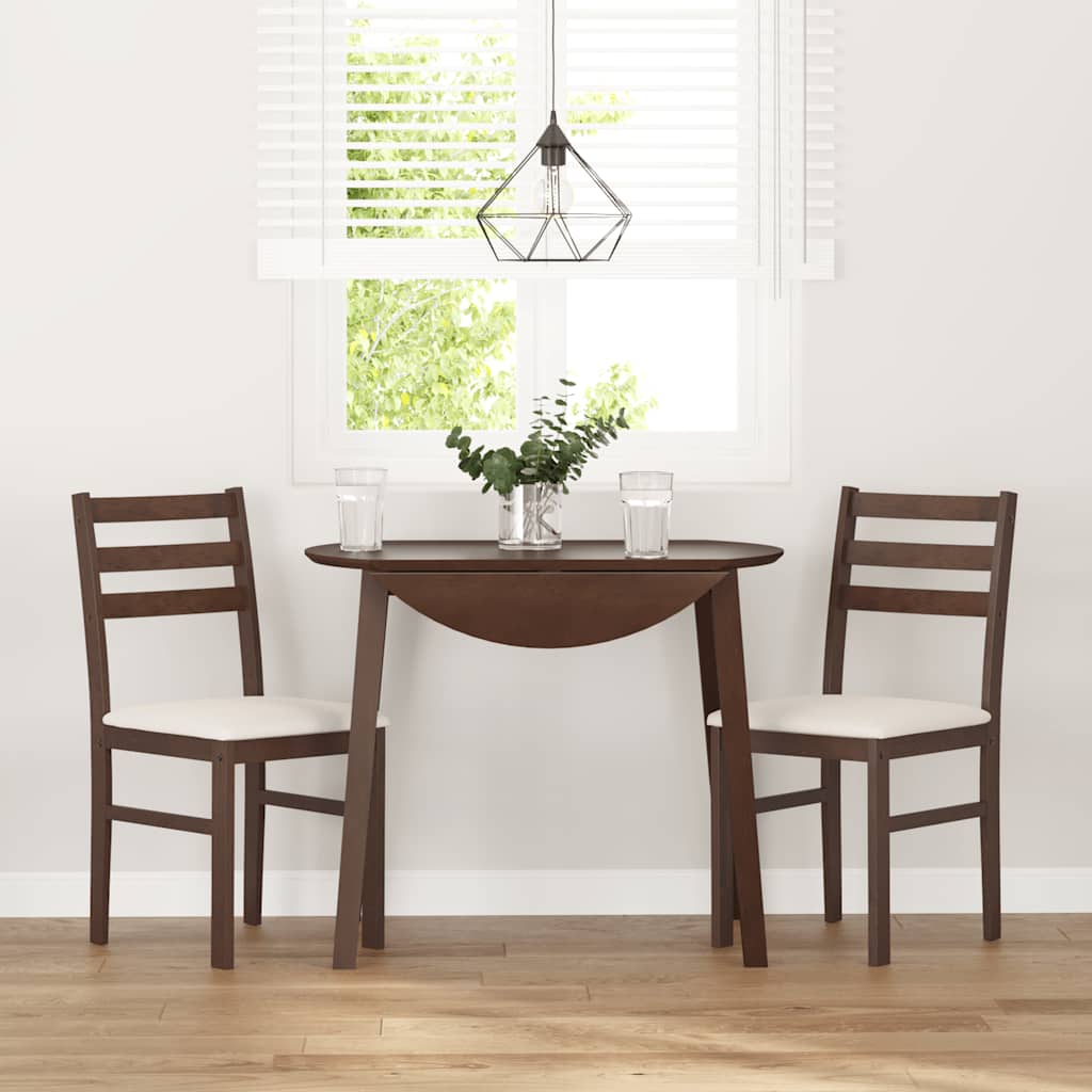 valgomojo kėdės su pagalvėlėmis 2 vnt Ruda medžio masyvo guma