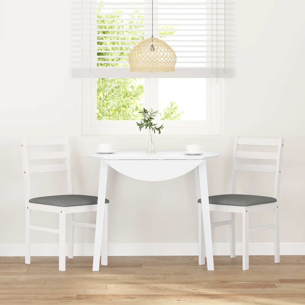 valgomojo kėdės su pagalvėlėmis 2 vnt Balta medžio masyvo guma