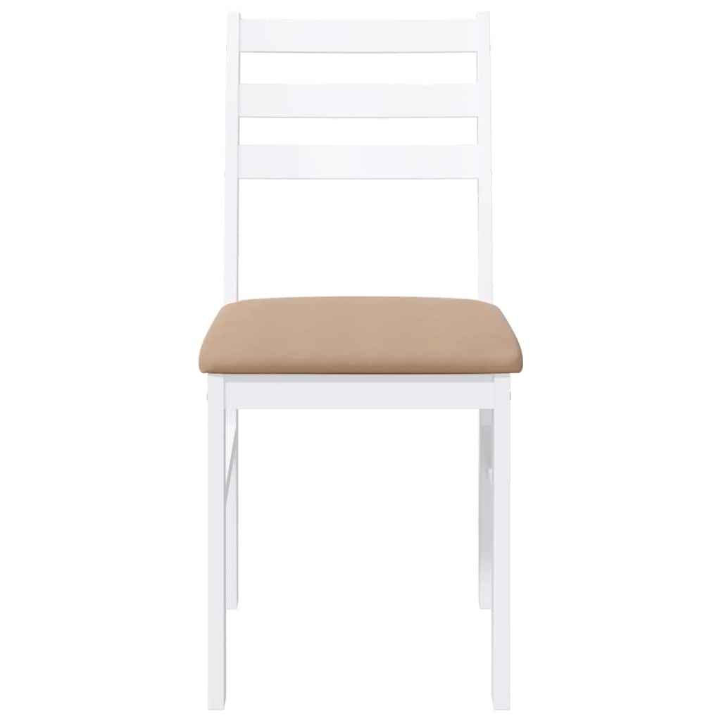 valgomojo kėdės su pagalvėlėmis 2 vnt Balta medžio masyvo guma