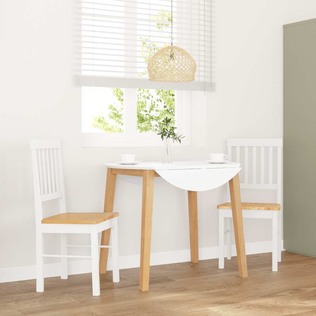 Valgomojo Kėdės 2 vnt Baltos medžio masyvo gumos