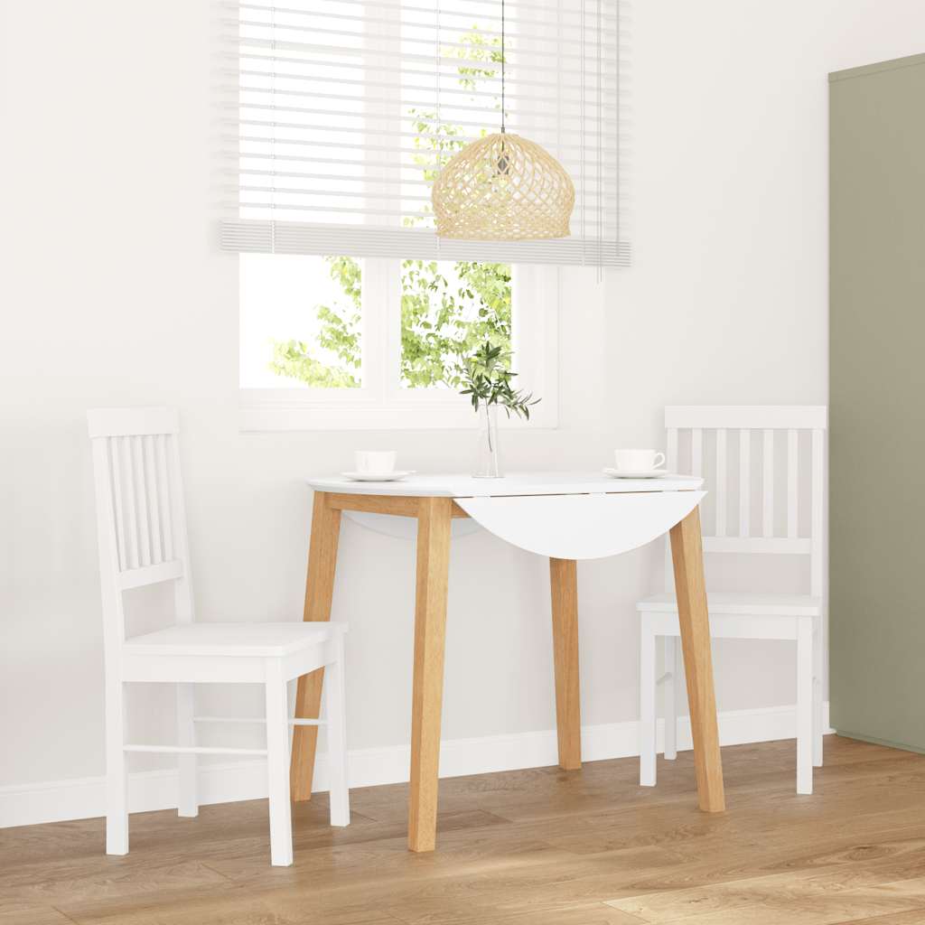 Valgomojo Kėdės 2 vnt Baltos medžio masyvo gumos