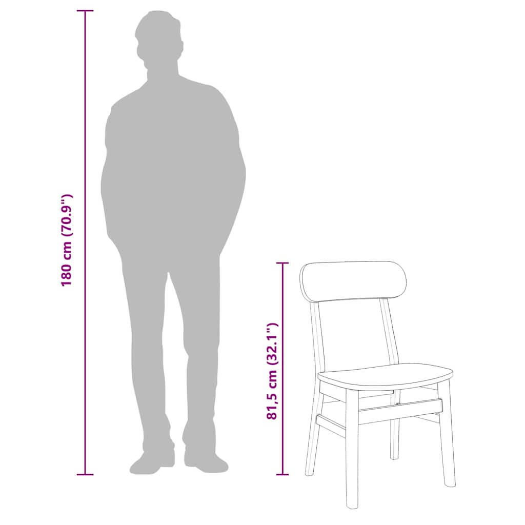 Valgomojo Kėdės 2 vnt medžio masyvo gumos