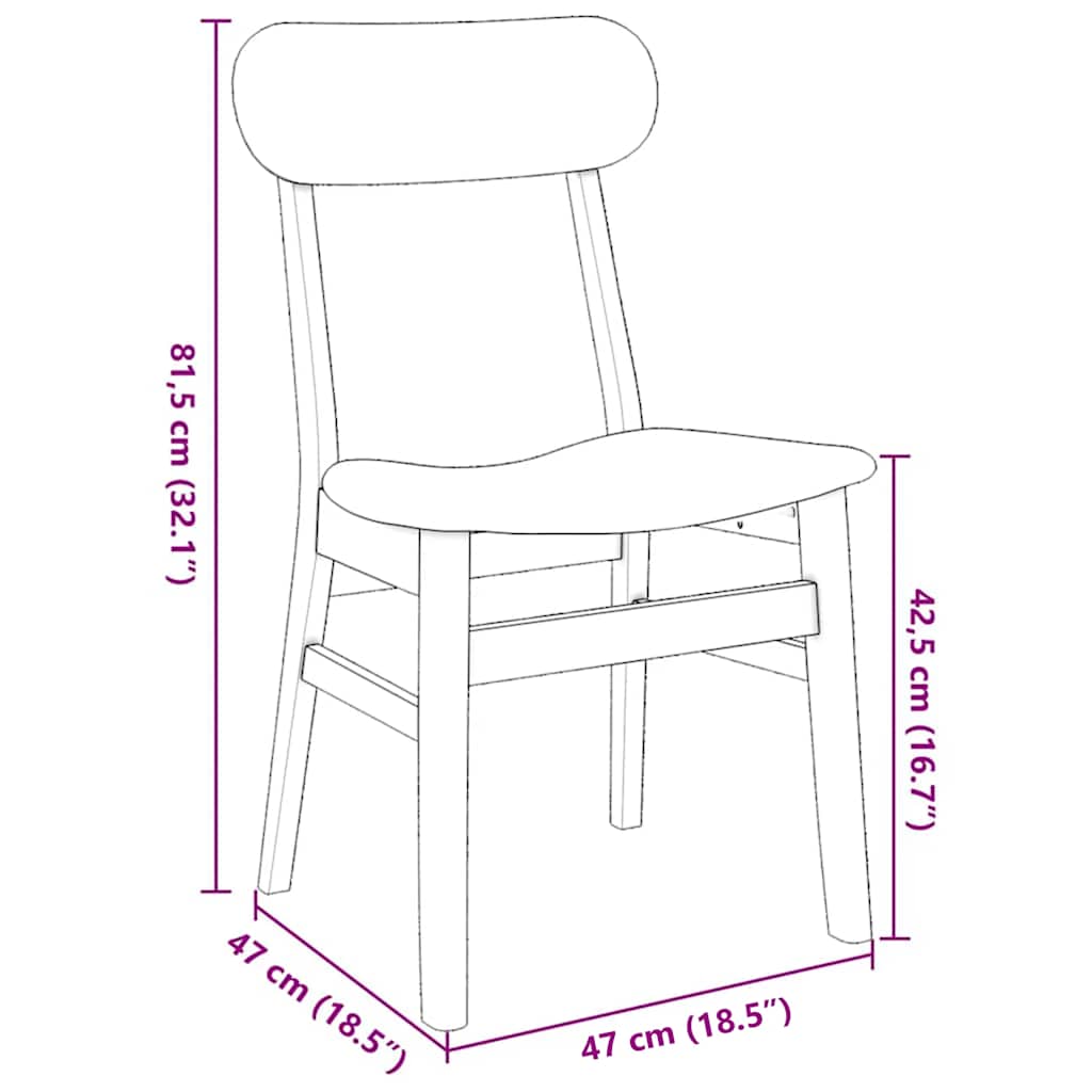 valgomojo kėdės su pagalvėlėmis 2 vnt Balta medžio masyvo guma